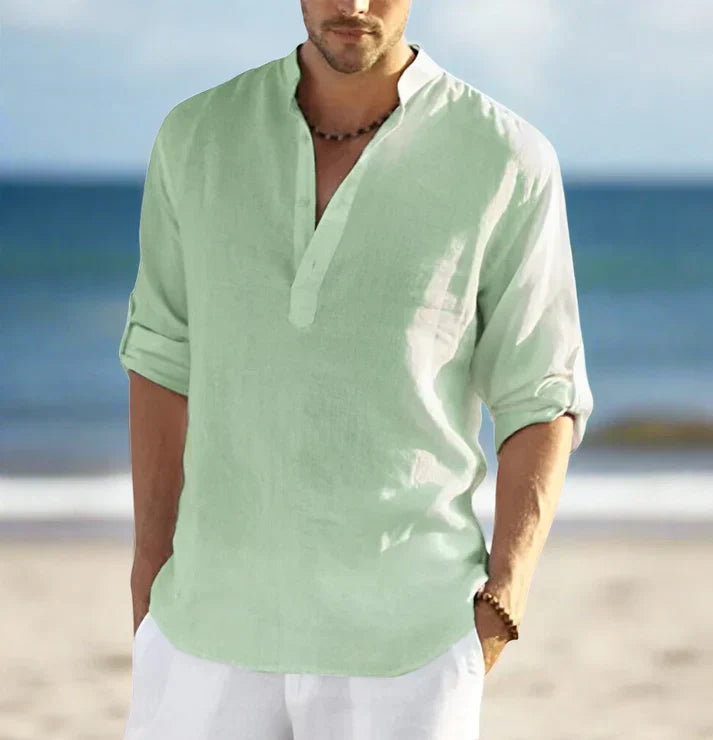 Mens Linen Shirt Collared Regular Fit
