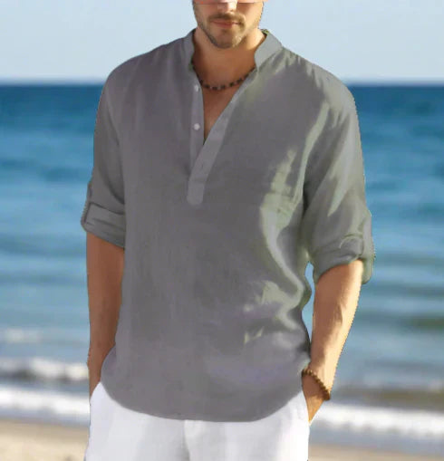 Mens Linen Shirt Collared Regular Fit