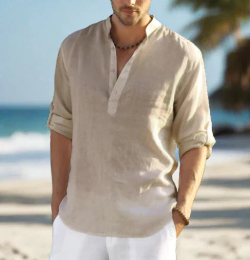 Mens Linen Shirt Collared Regular Fit