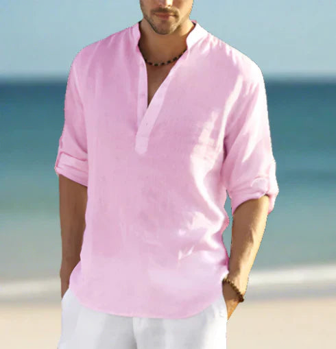 Mens Linen Shirt Collared Regular Fit