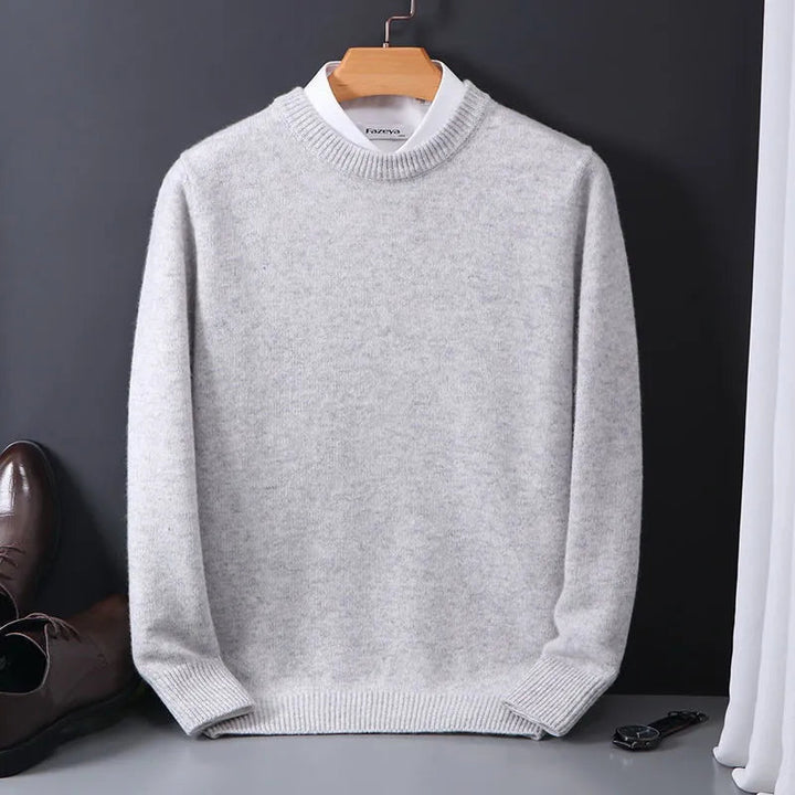 Mens Pullover Fine Wool-Blend Classic Fit
