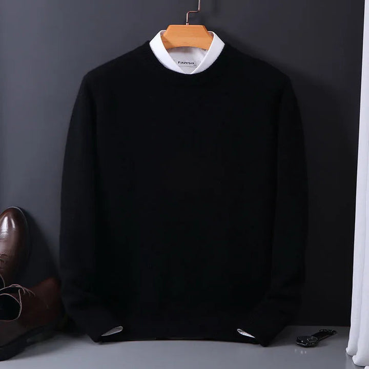 Mens Pullover Fine Wool-Blend Classic Fit