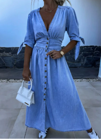 Womens Denim Jeans Dress Classic Fit