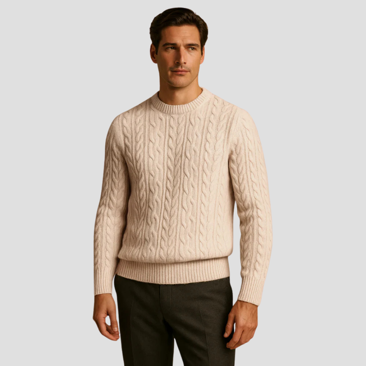 Mens Knit Sweater Textured Classic Fit