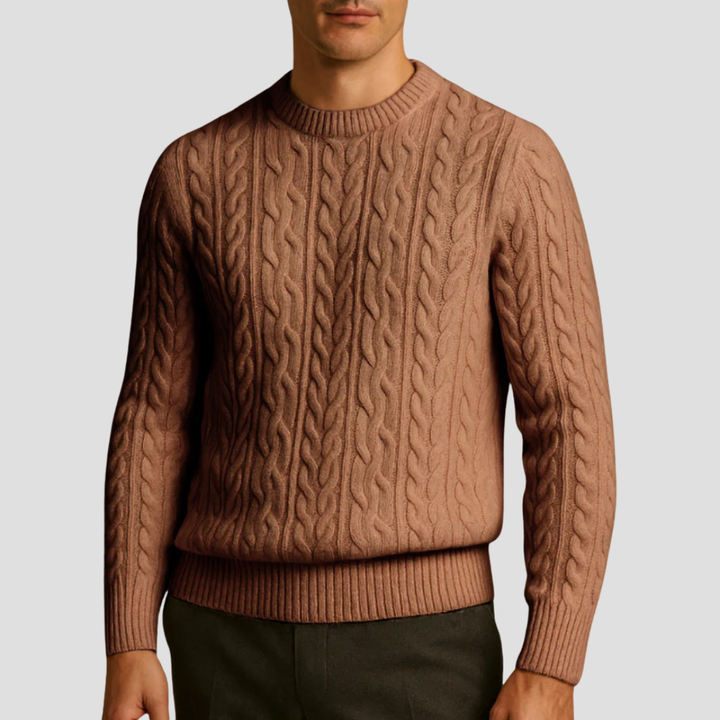 Mens Knit Sweater Textured Classic Fit