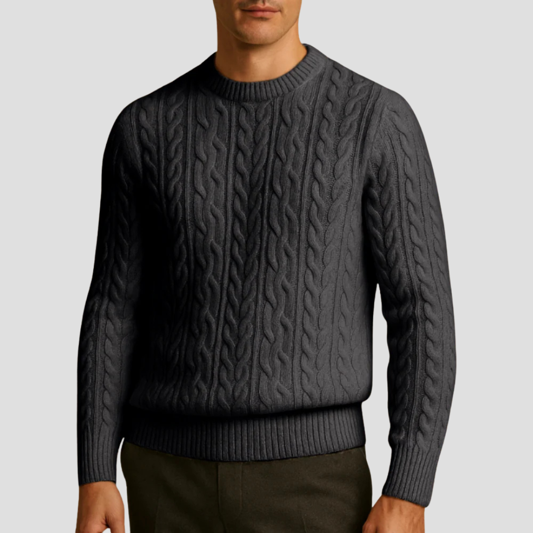 Mens Knit Sweater Textured Classic Fit