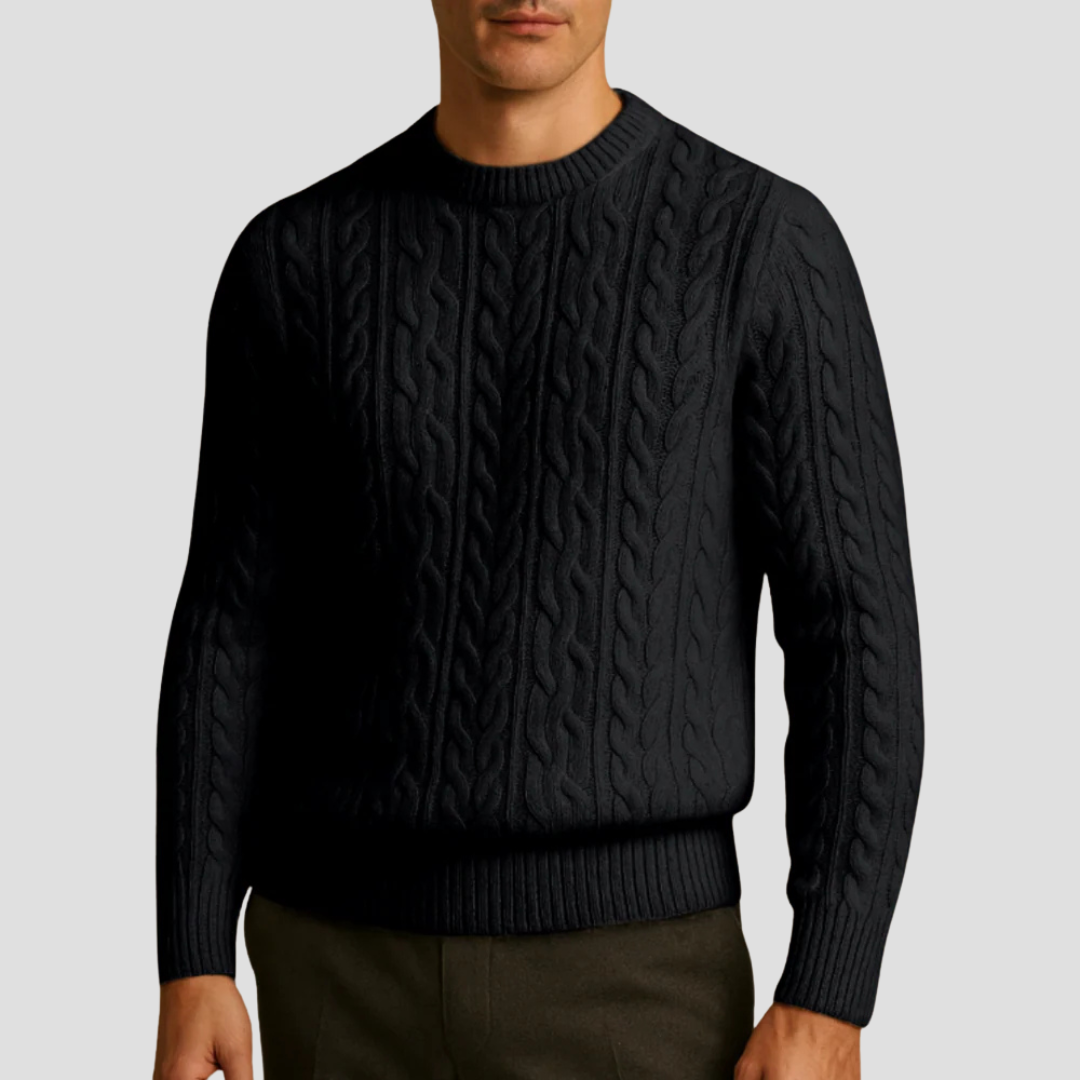 Mens Knit Sweater Textured Classic Fit