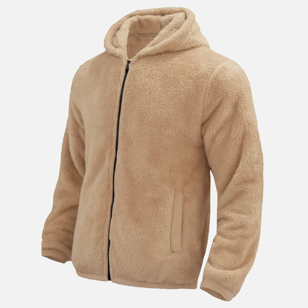 Mens Fleece Hooded Jacket Soft Warm Fit - BritishMode