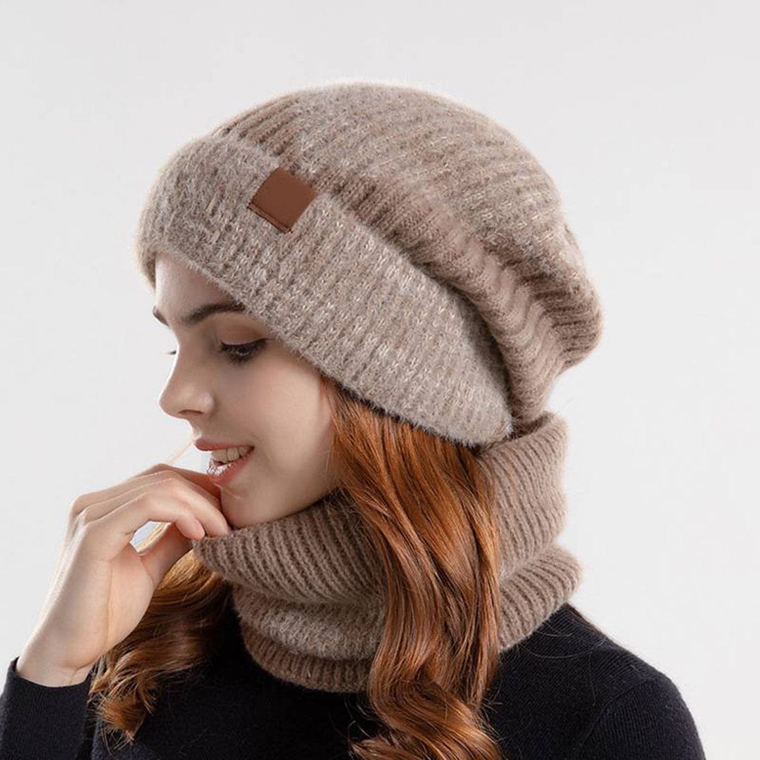 Unisex Winter Hat and Scarf Set Wool Blend Warm