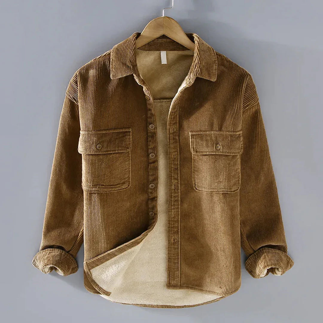Mens Corduroy Shirt Long Sleeve Winter Fit - BritishMode