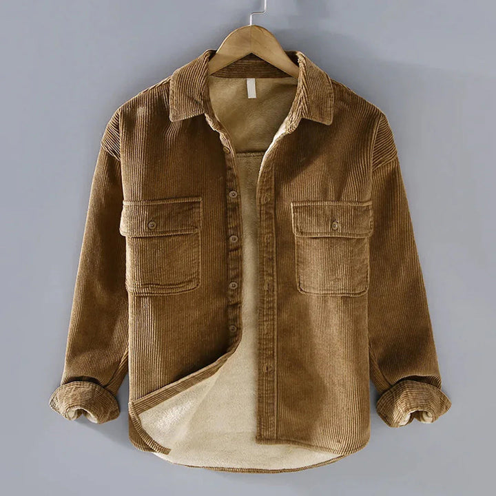 Mens Corduroy Shirt Long Sleeve Winter Fit - BritishMode
