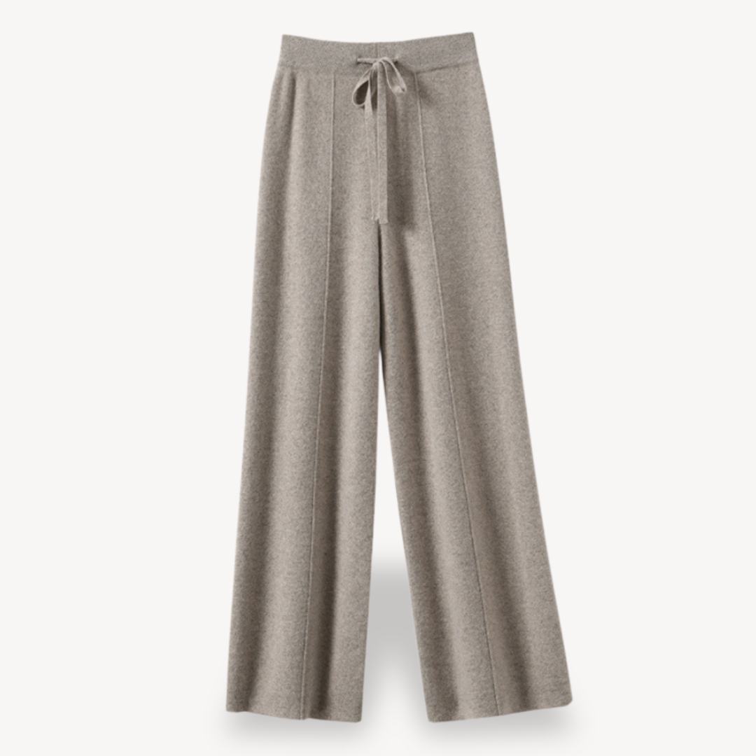 Womens Cashmere Wide-Leg Pants Relaxed Fit Loungewear