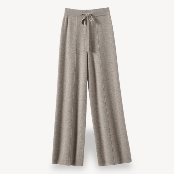 Womens Cashmere Wide-Leg Pants Relaxed Fit Loungewear
