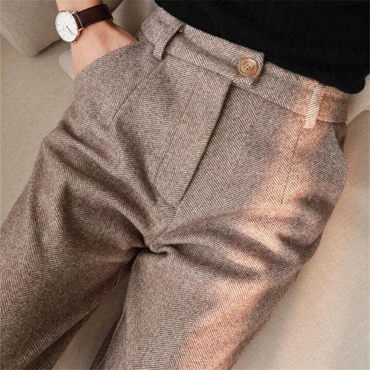 Mens Classic Trousers Textured Regular Fit - BritishMode