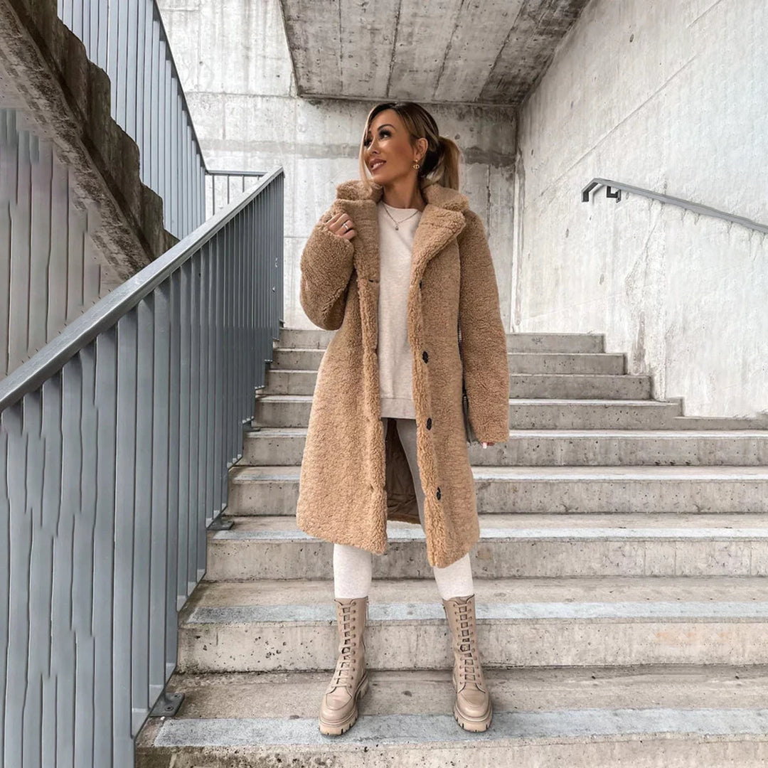 Womens Teddy Coat Long Fit