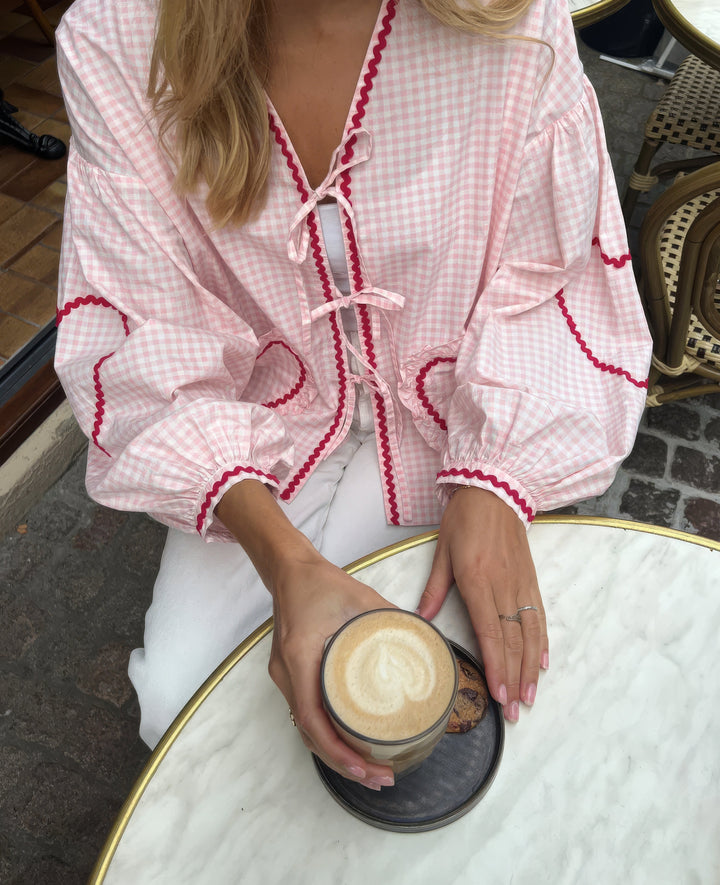 Womens Heart Pattern Top with Fashionable Fit - BritishMode