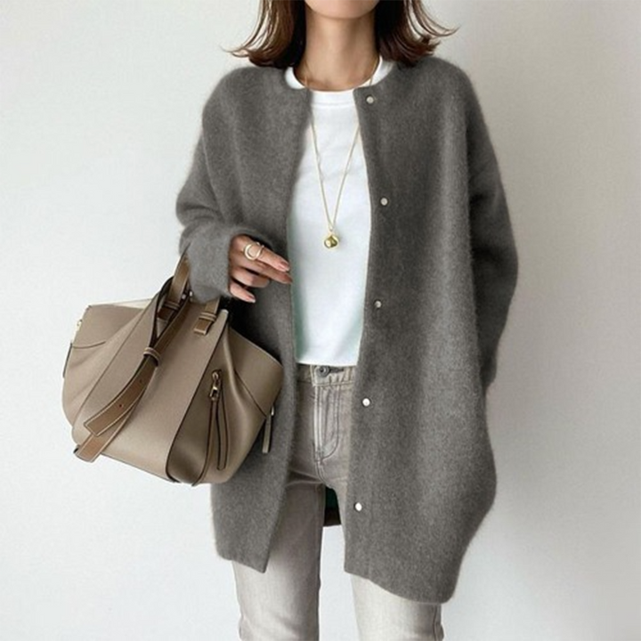 Womens Cardigan Wool Blend Relaxed Fit Winter