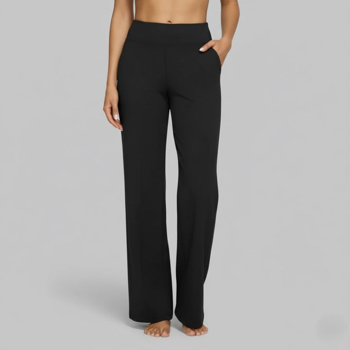Womens High-Waist Wide-Leg Yoga Pants Stretchy Comfortable