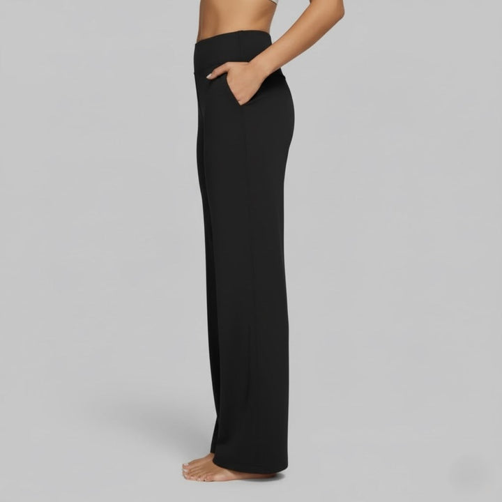 Womens High-Waist Wide-Leg Yoga Pants Stretchy Comfortable
