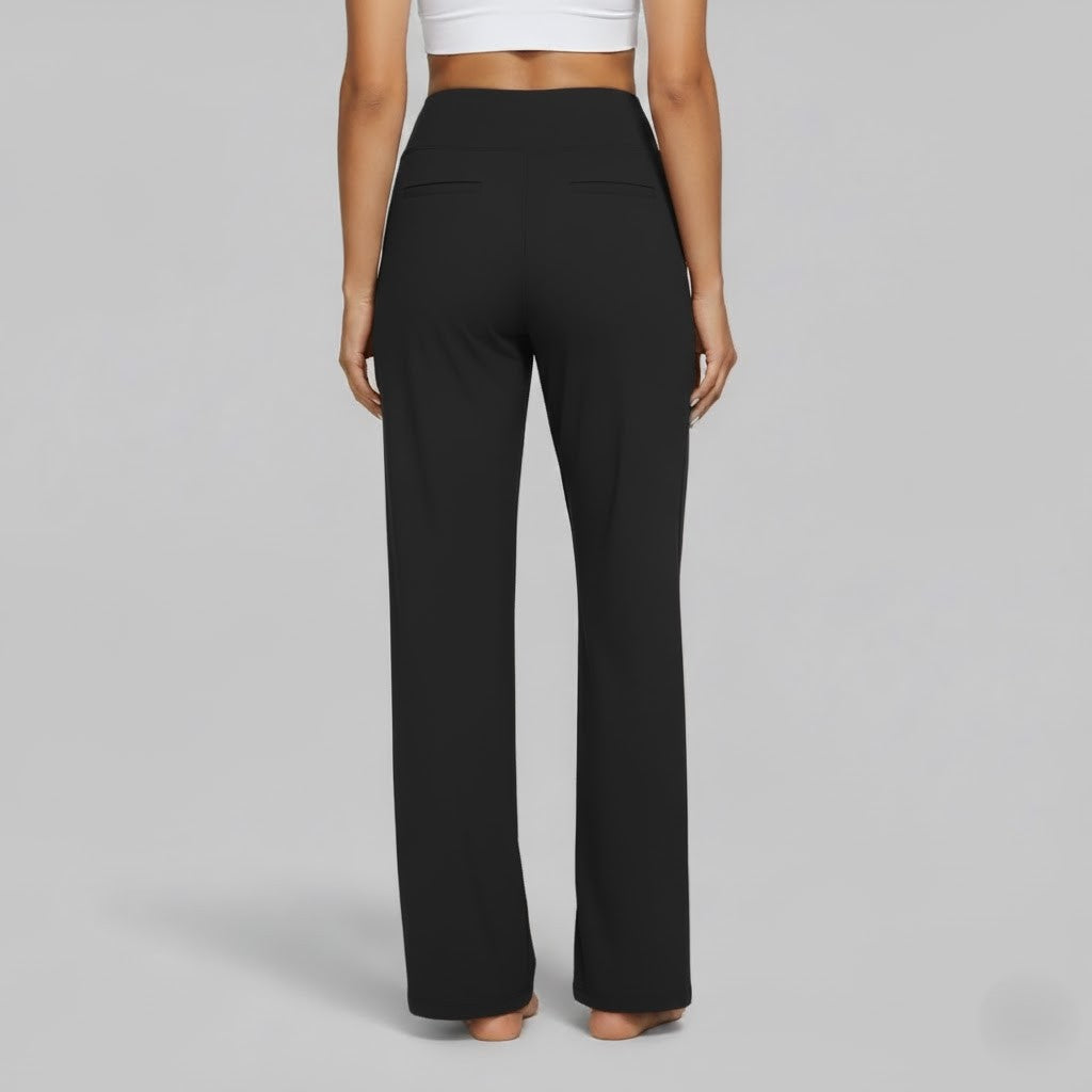Womens High-Waist Wide-Leg Yoga Pants Stretchy Comfortable