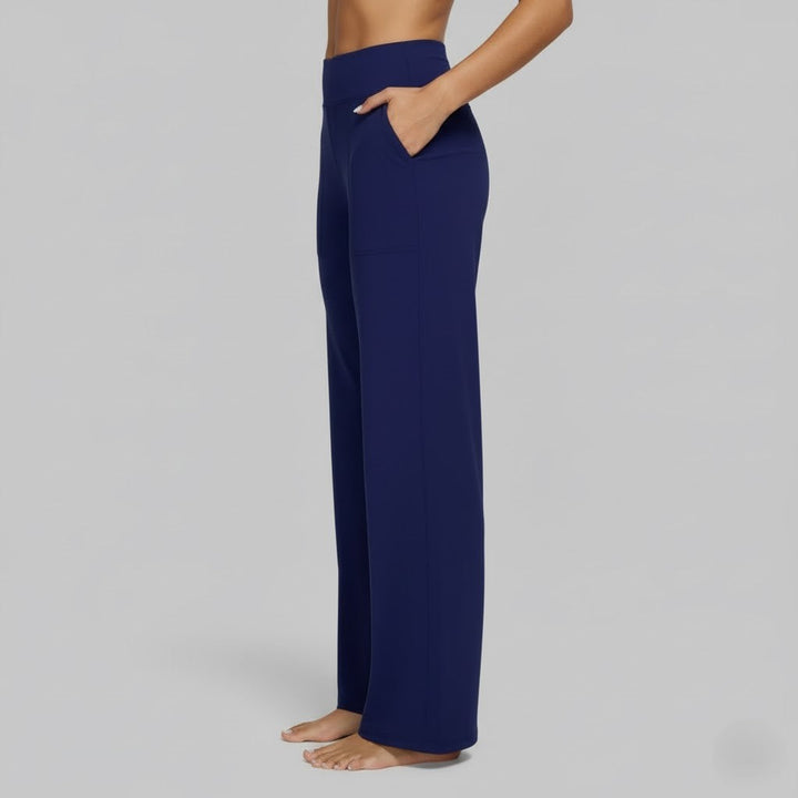 Womens High-Waist Wide-Leg Yoga Pants Stretchy Comfortable