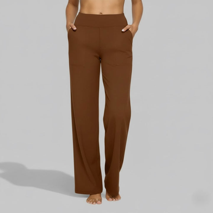 Womens High-Waist Wide-Leg Yoga Pants Stretchy Comfortable