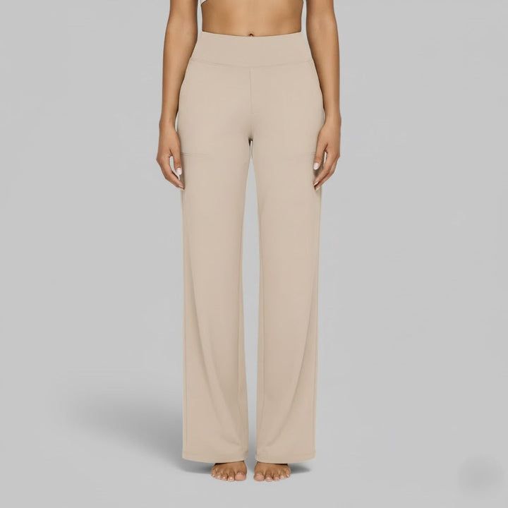 Womens High-Waist Wide-Leg Yoga Pants Stretchy Comfortable