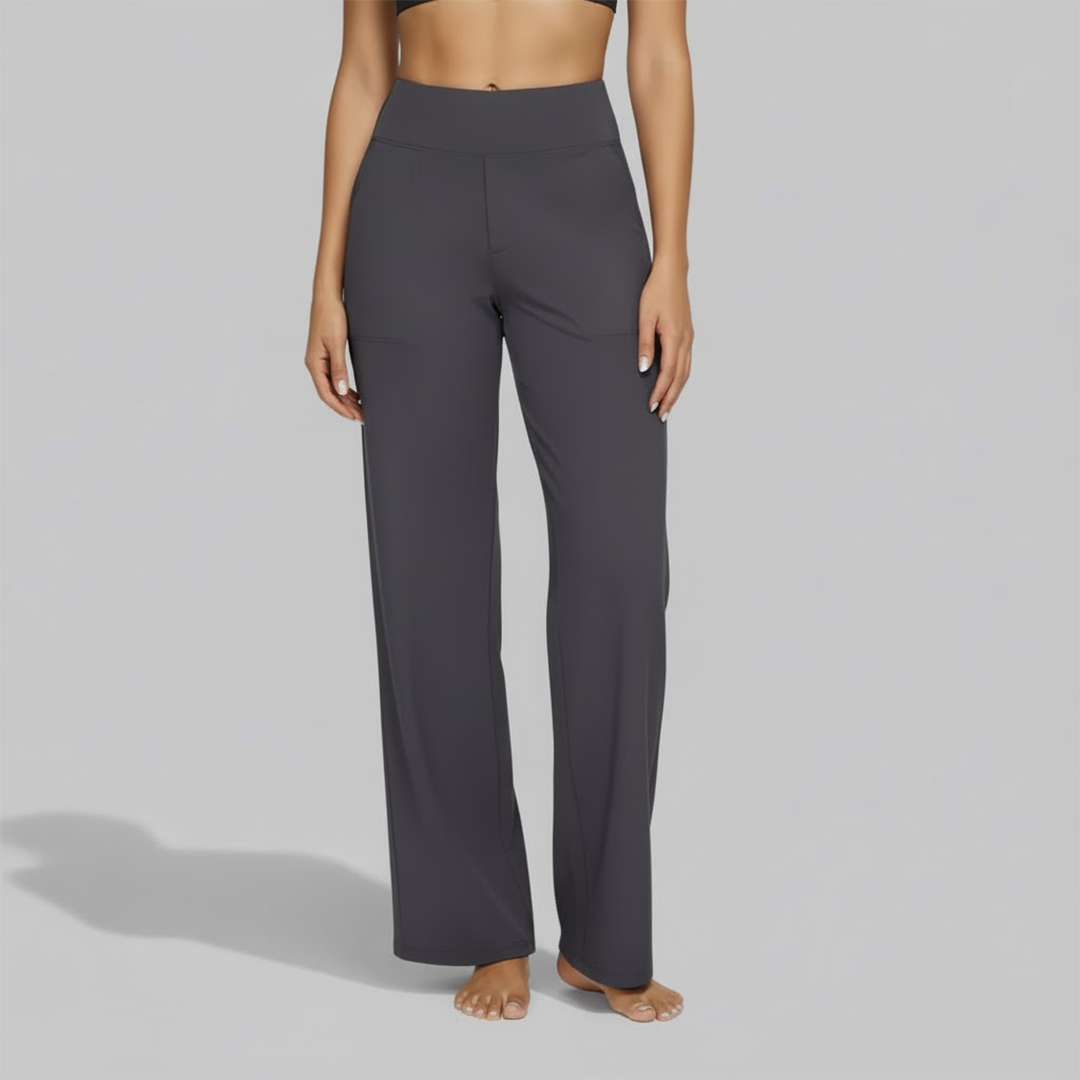 Womens High-Waist Wide-Leg Yoga Pants Stretchy Comfortable