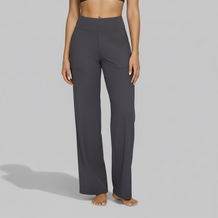 Womens High-Waist Wide-Leg Yoga Pants Stretchy Comfortable