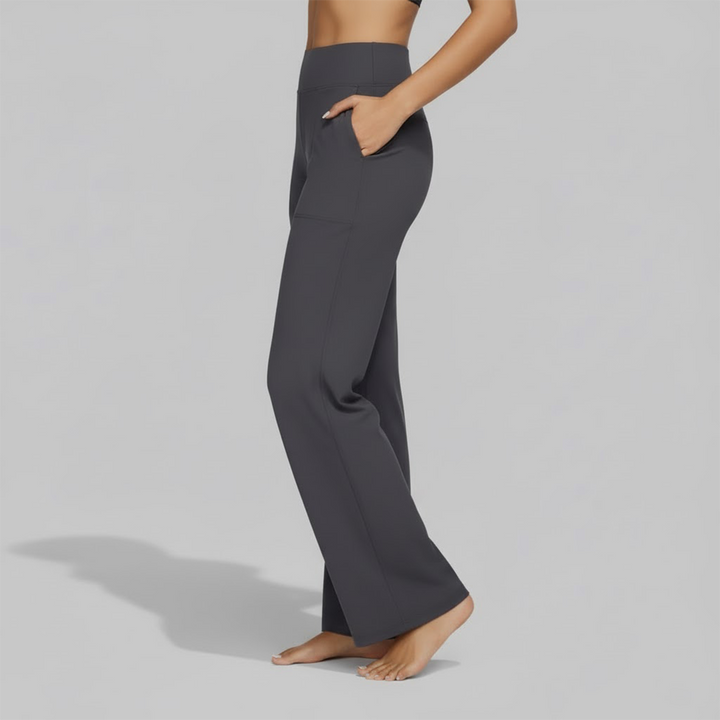 Womens High-Waist Wide-Leg Yoga Pants Stretchy Comfortable