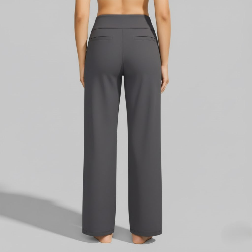 Womens High-Waist Wide-Leg Yoga Pants Stretchy Comfortable