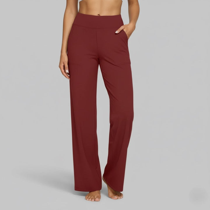 Womens High-Waist Wide-Leg Yoga Pants Stretchy Comfortable