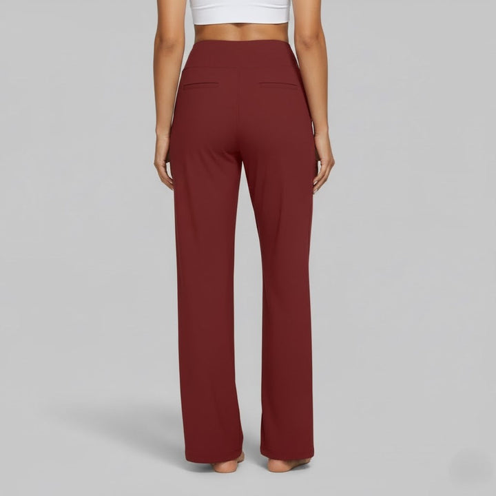 Womens High-Waist Wide-Leg Yoga Pants Stretchy Comfortable
