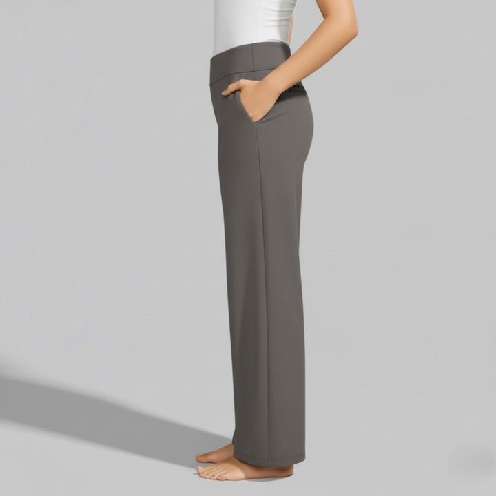 Womens High-Waist Wide-Leg Yoga Pants Stretchy Comfortable