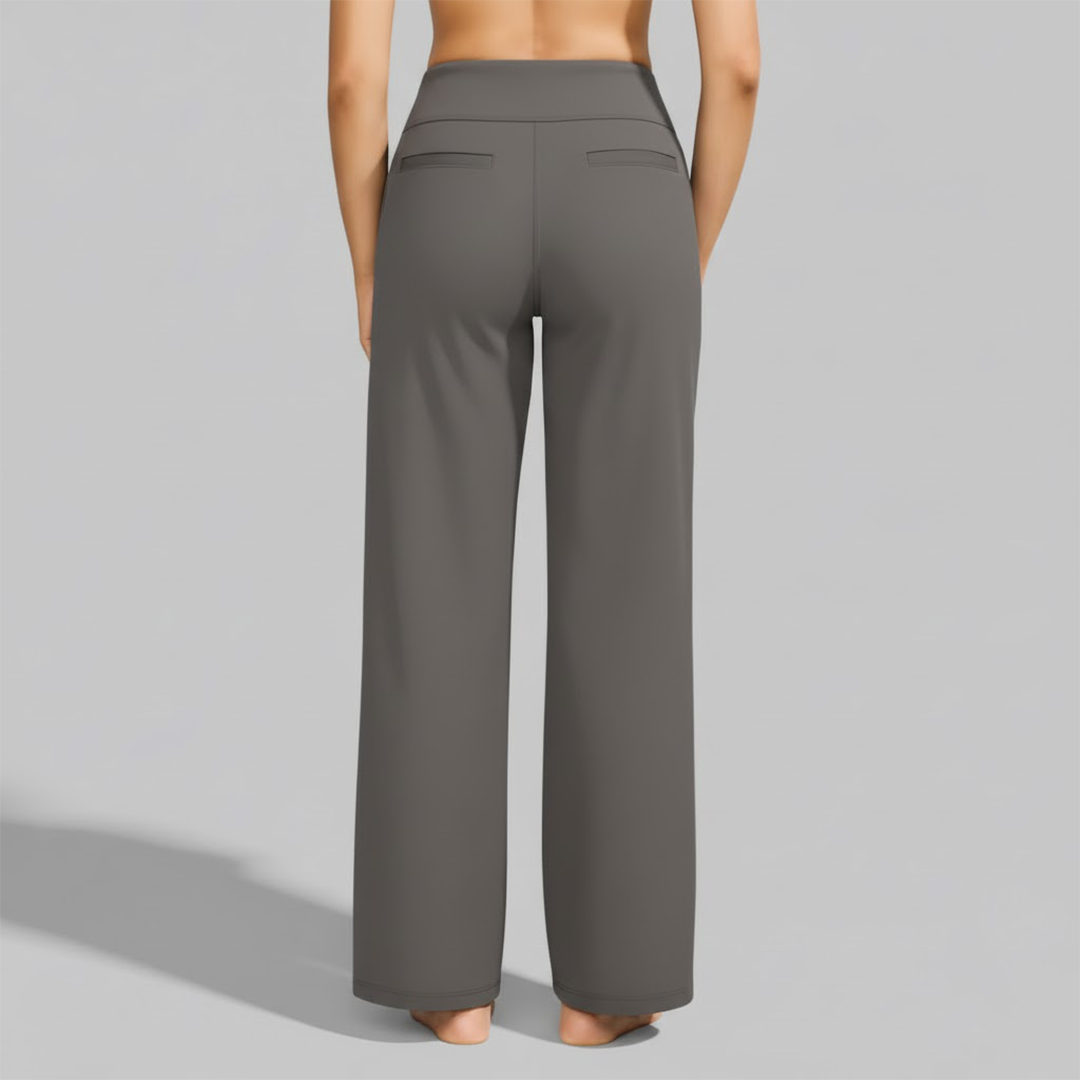 Womens High-Waist Wide-Leg Yoga Pants Stretchy Comfortable