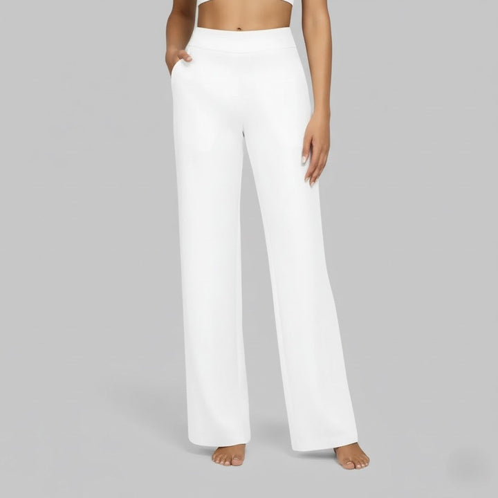 Womens High-Waist Wide-Leg Yoga Pants Stretchy Comfortable