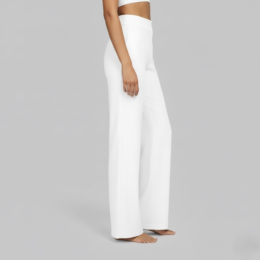 Womens High-Waist Wide-Leg Yoga Pants Stretchy Comfortable