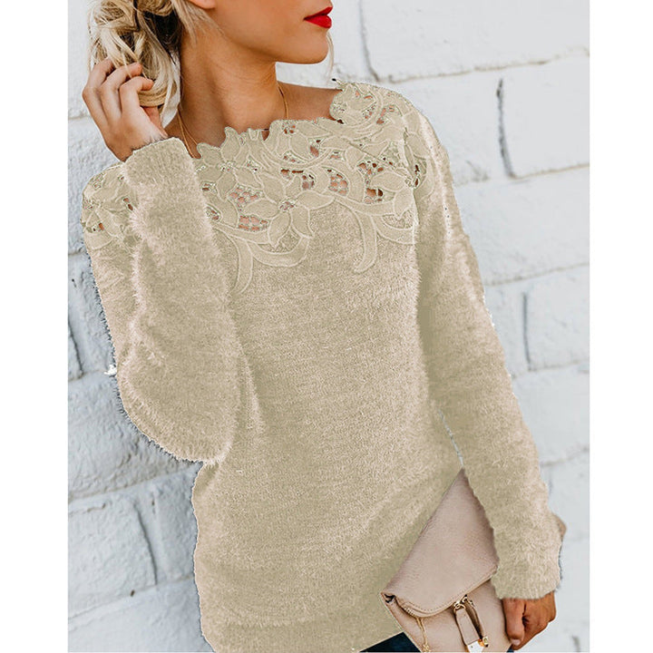Womens Knit Jumper Breathable Fabric Relaxed Fit