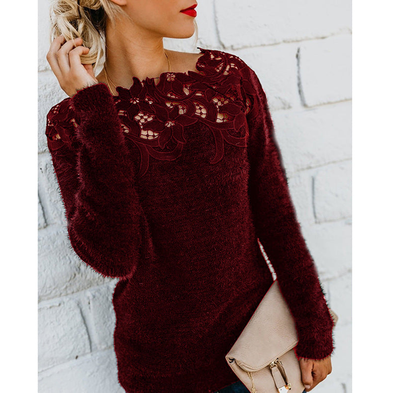 Womens Knit Jumper Breathable Fabric Relaxed Fit