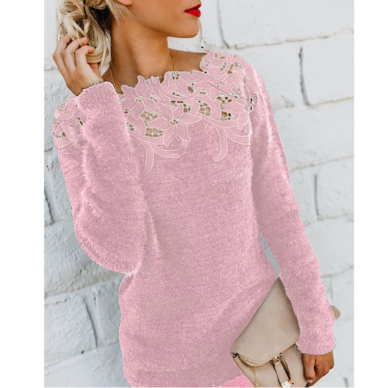 Womens Knit Jumper Breathable Fabric Relaxed Fit