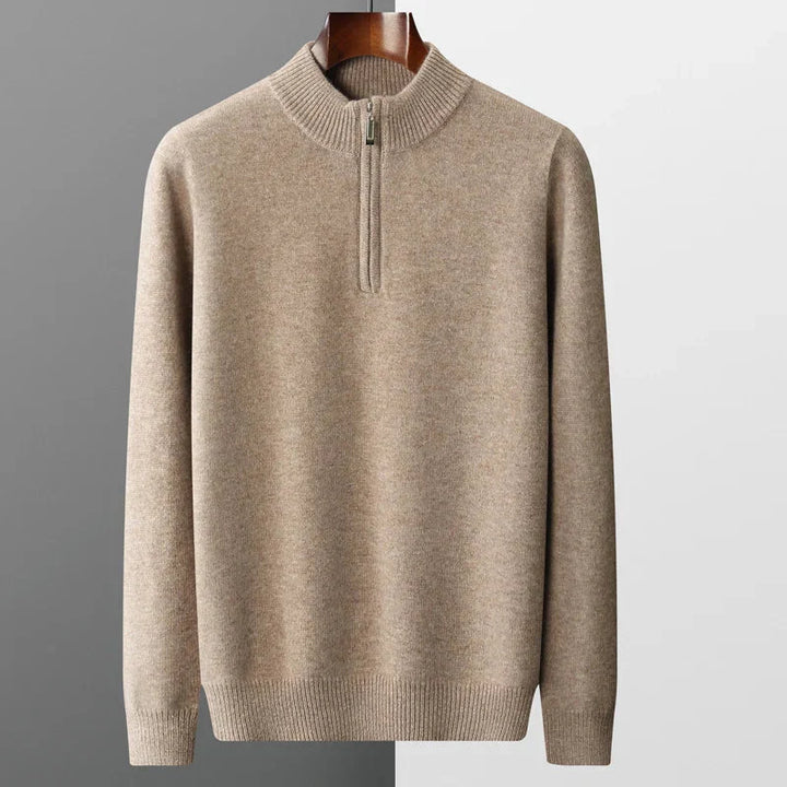 Unisex Knit Sweater Half-Zip Quick Neck Adjustment
