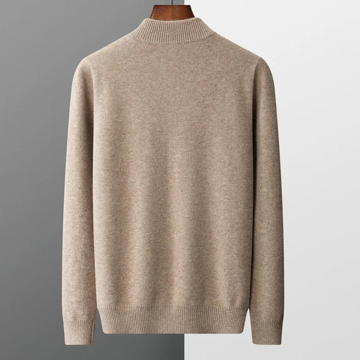 Unisex Knit Sweater Half-Zip Quick Neck Adjustment