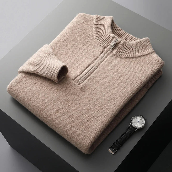 Unisex Knit Sweater Half-Zip Quick Neck Adjustment - BritishMode
