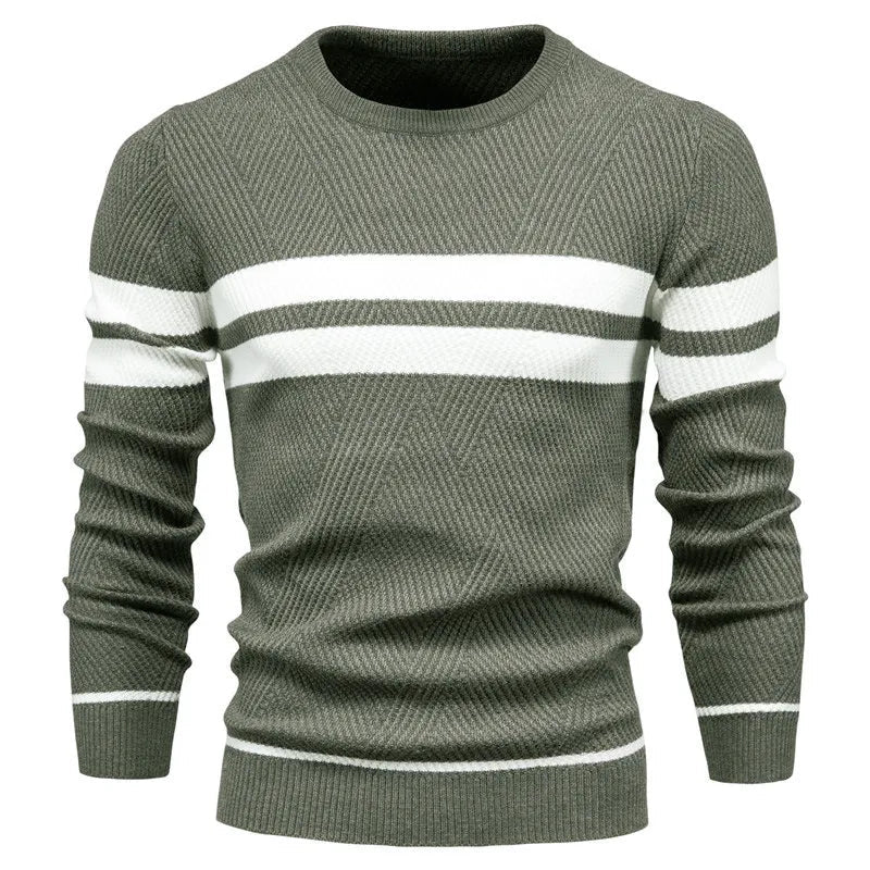Womens Knit Sweater Natural Fiber Blend Crew Neck