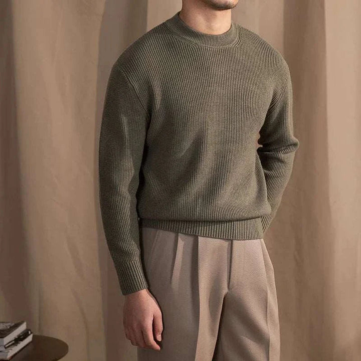 Womens Ribbed Knit Sweater Long Fit Structured