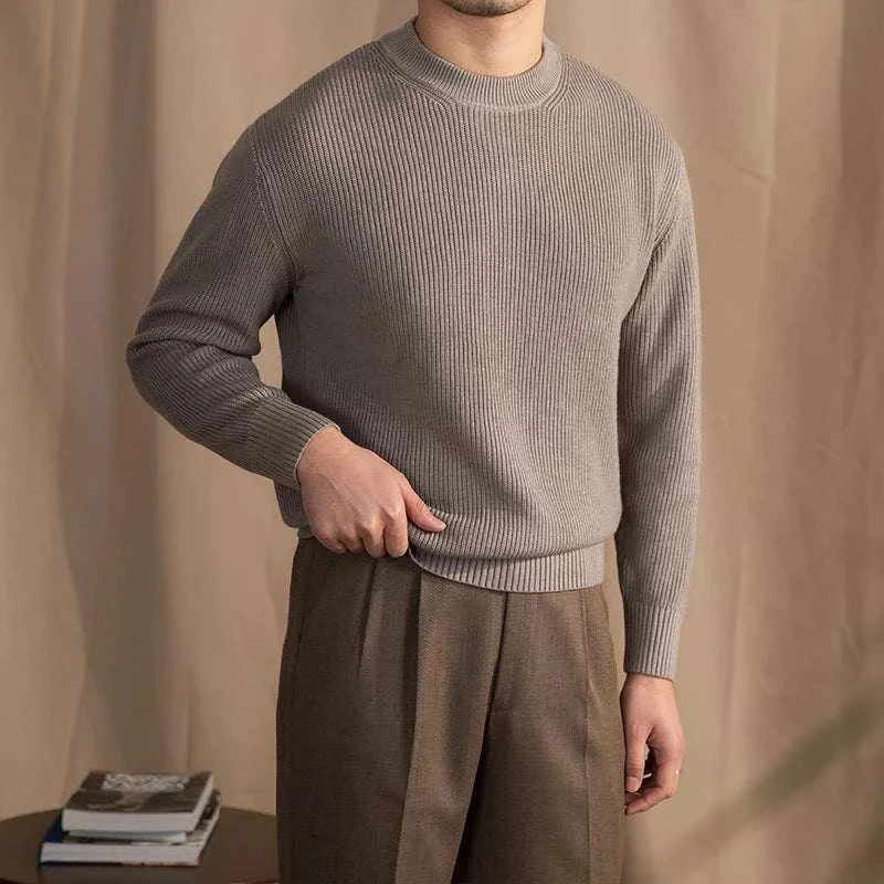 Womens Ribbed Knit Sweater Long Fit Structured