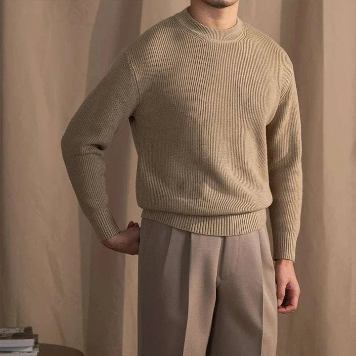 Womens Ribbed Knit Sweater Long Fit Structured
