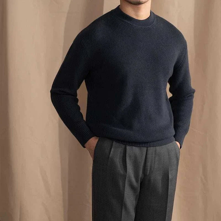 Womens Ribbed Knit Sweater Long Fit Structured