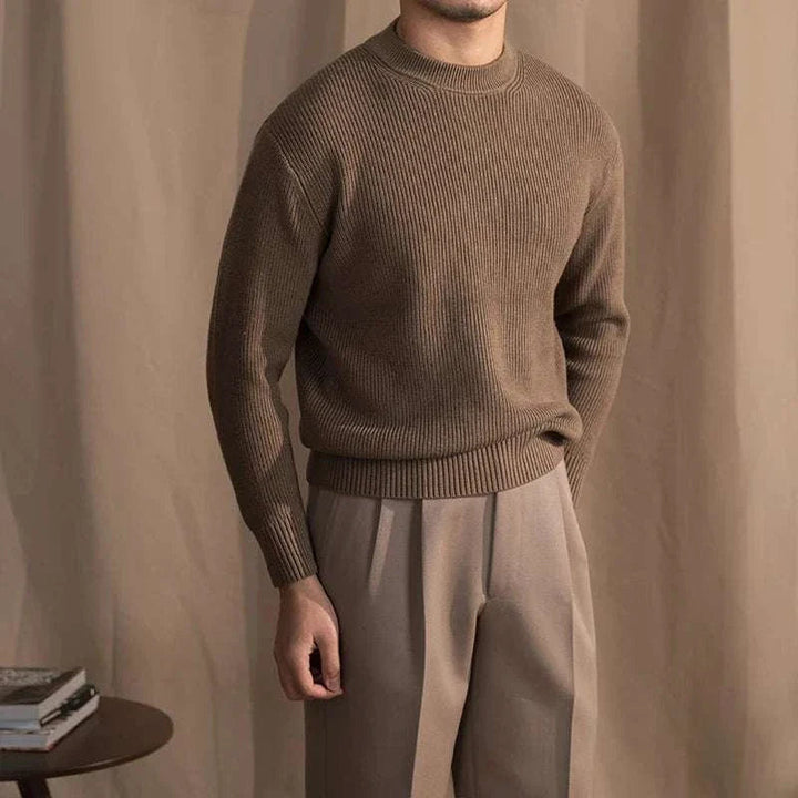 Womens Ribbed Knit Sweater Long Fit Structured - BritishMode