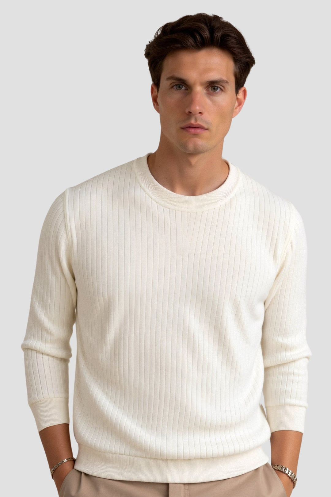 Womens Ribbed Knit Sweater Long Sleeve Warm Fit